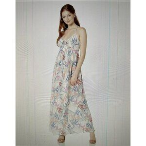 Rip Curl Sea Breeze Maxi Dress Beach Tropical Floral White Size XL